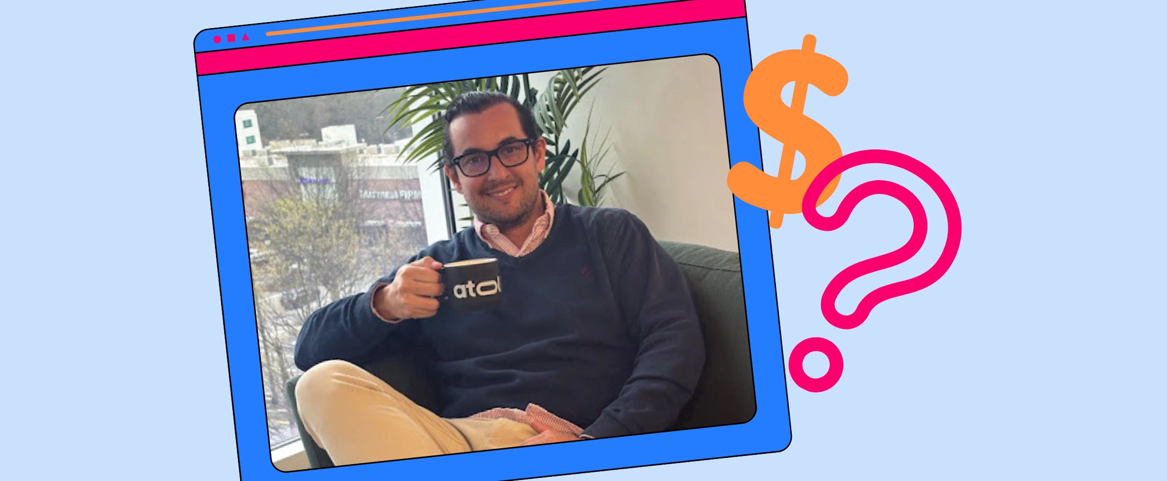 Copuons.com Managing Director Alexander Ketter sitting holding a cup of coffee