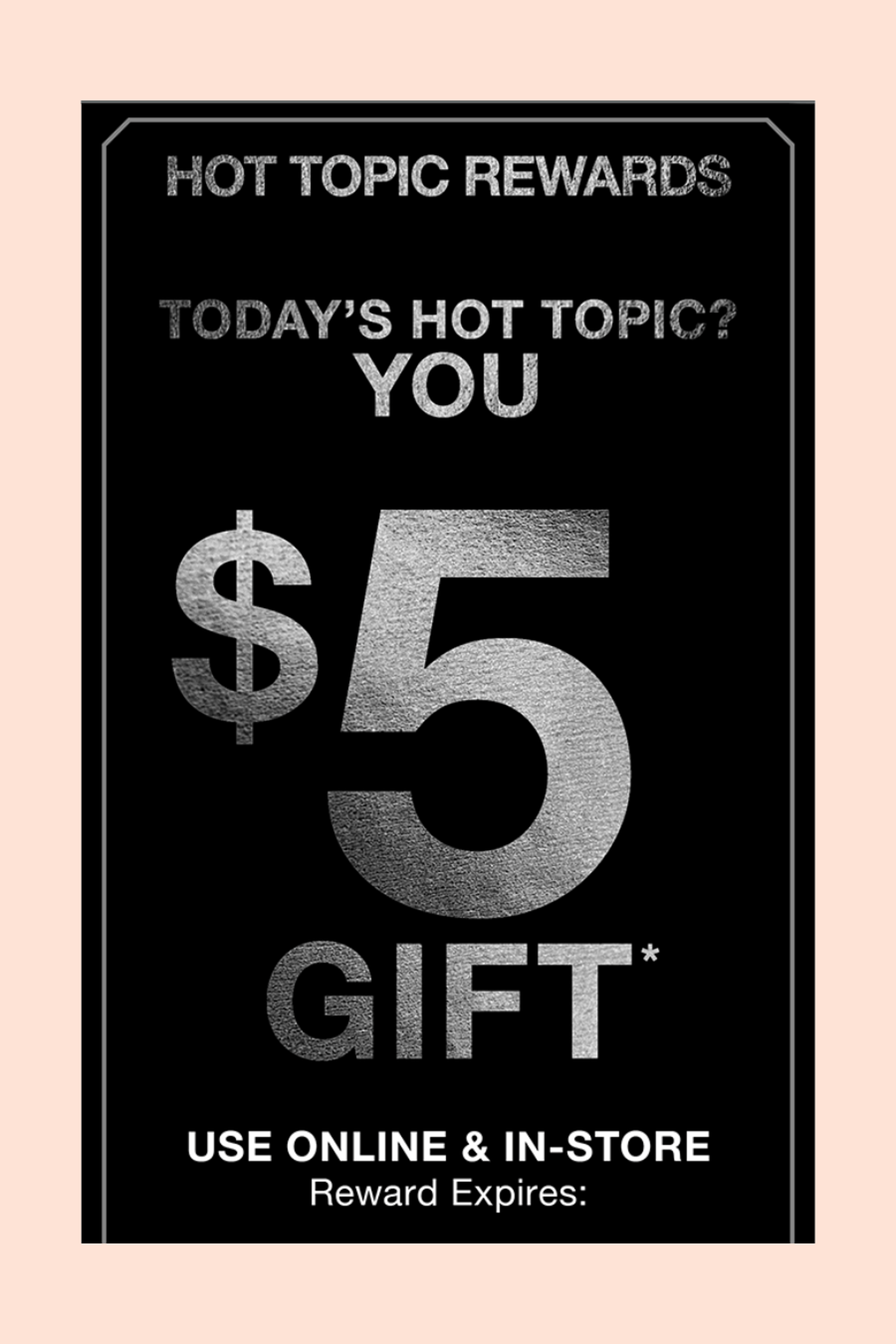 Screenshot of a Hot Topic Rewards promotional email
