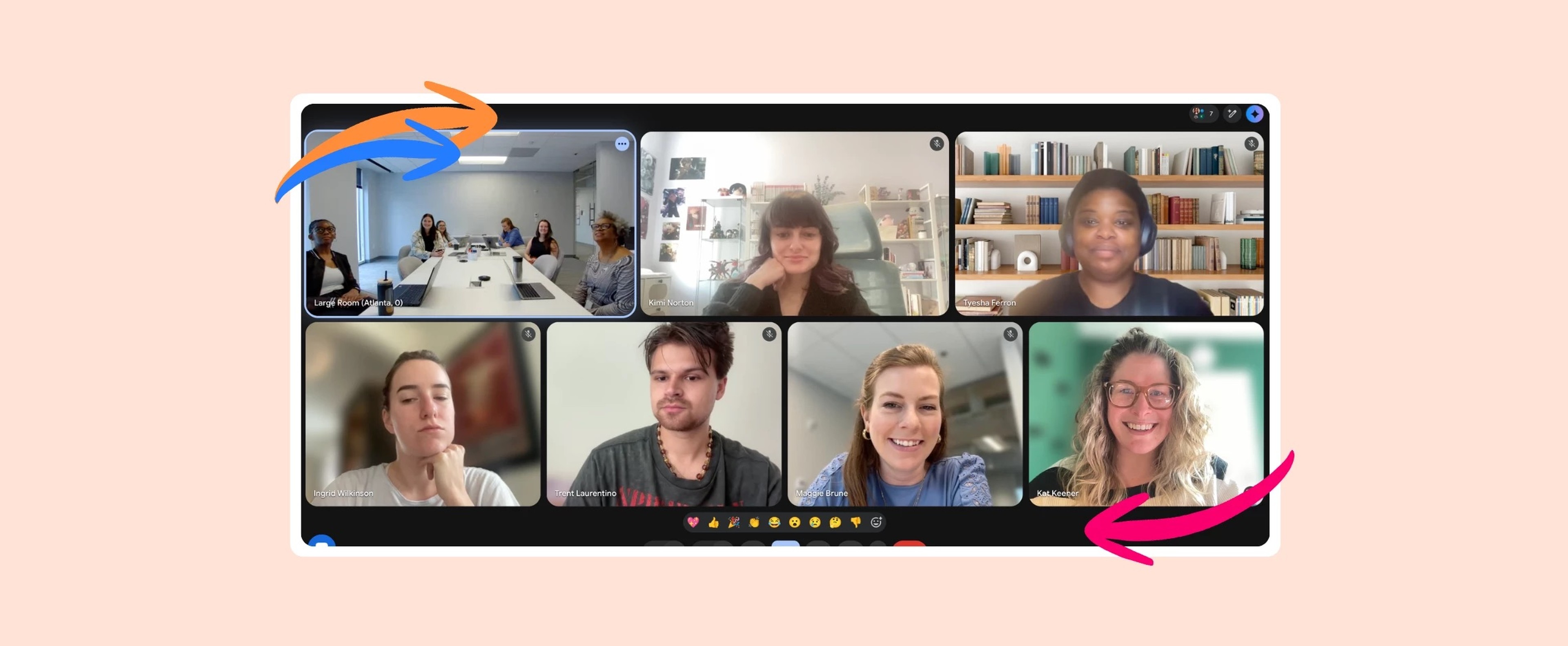 members of the coupons.com team on a call together