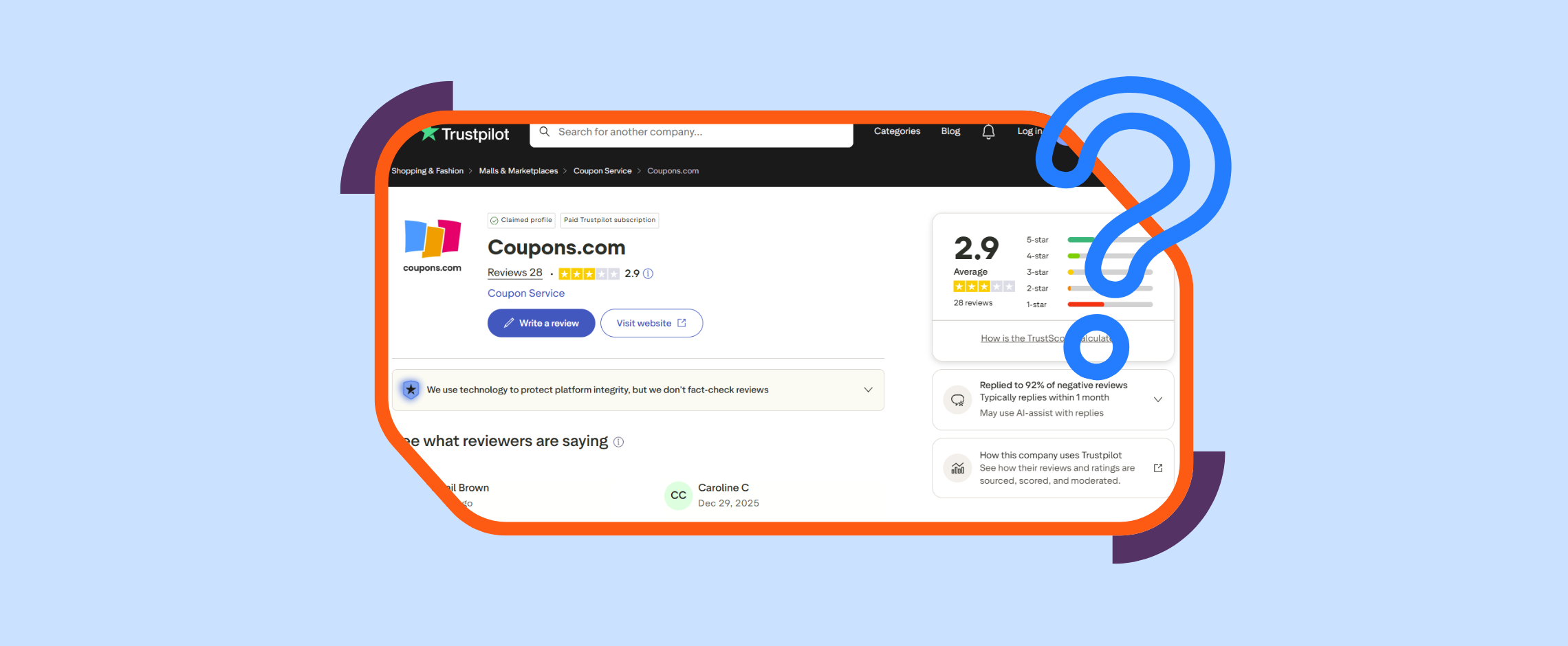 Why does Coupons.com have negative reviews