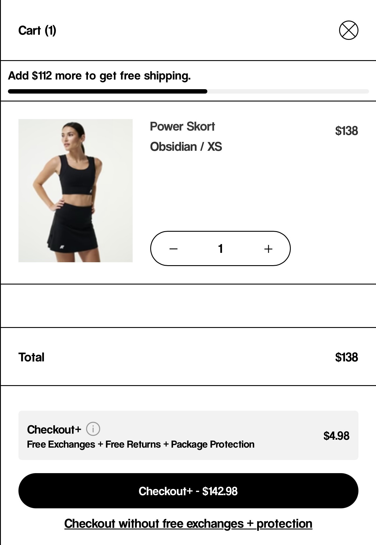 Forme cart page with Checkout button