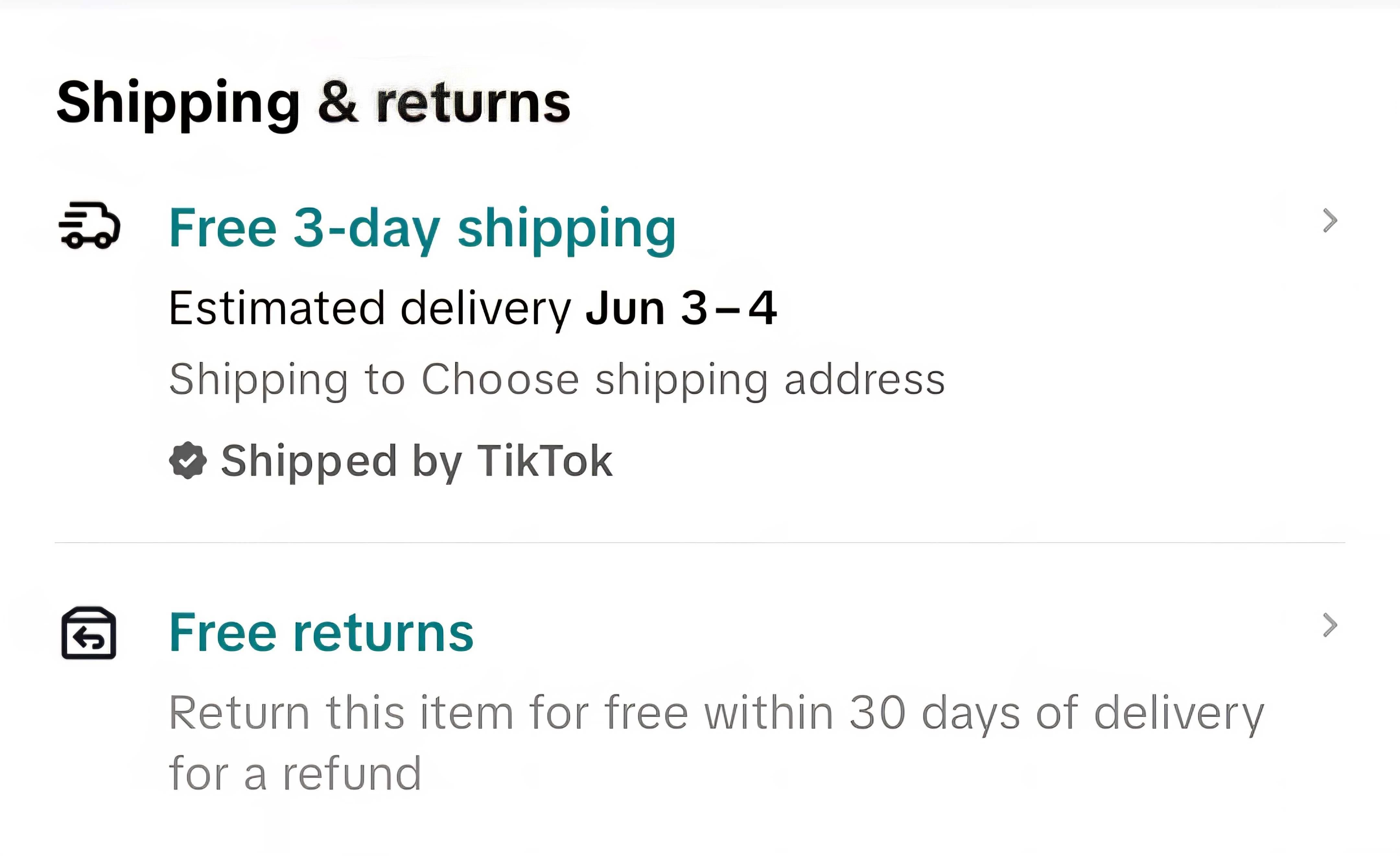 TikTok Shop shipping and returns policy details